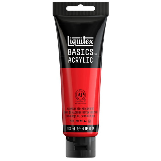 Acrylique basics - 4oz - rouge de cadmium moyen imitation