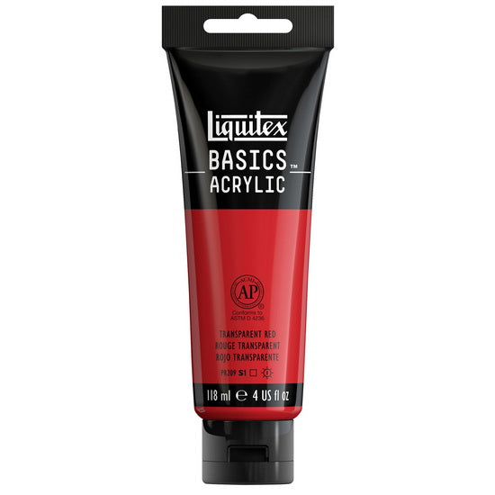 Acrylique basics - 4oz - rouge transparent