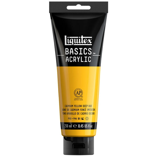Acrylique basics - 8oz - jaune de cadmium foncé imitation