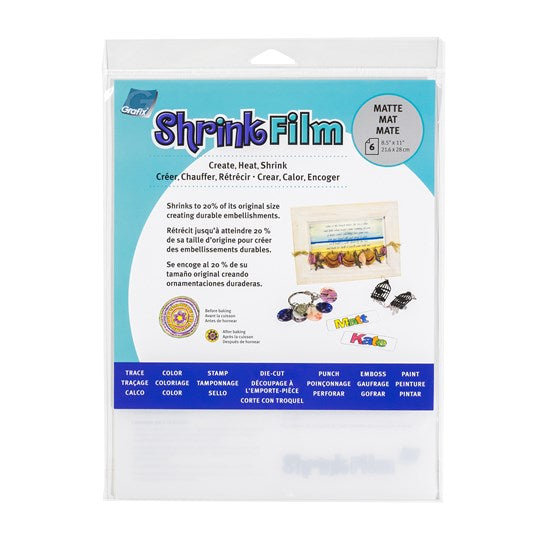 Pack of 6 Shrink Film Matte - 8.5X11"