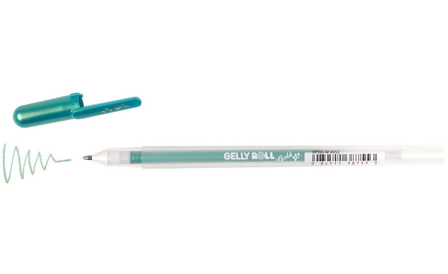 Stylo gel gelly roll 0.7mm gold shadow vert