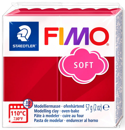 Pâte à modeler fimo soft rouge cerise