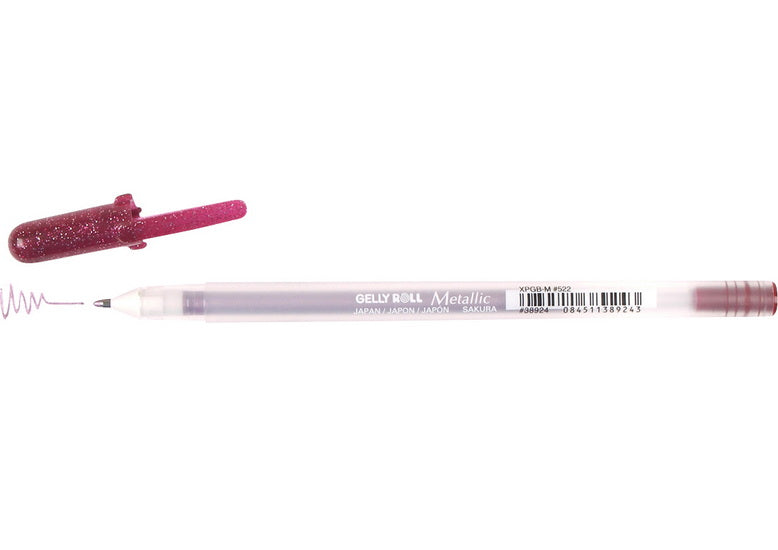 Stylo gel gelly roll 0.4mm métallique bourgogne