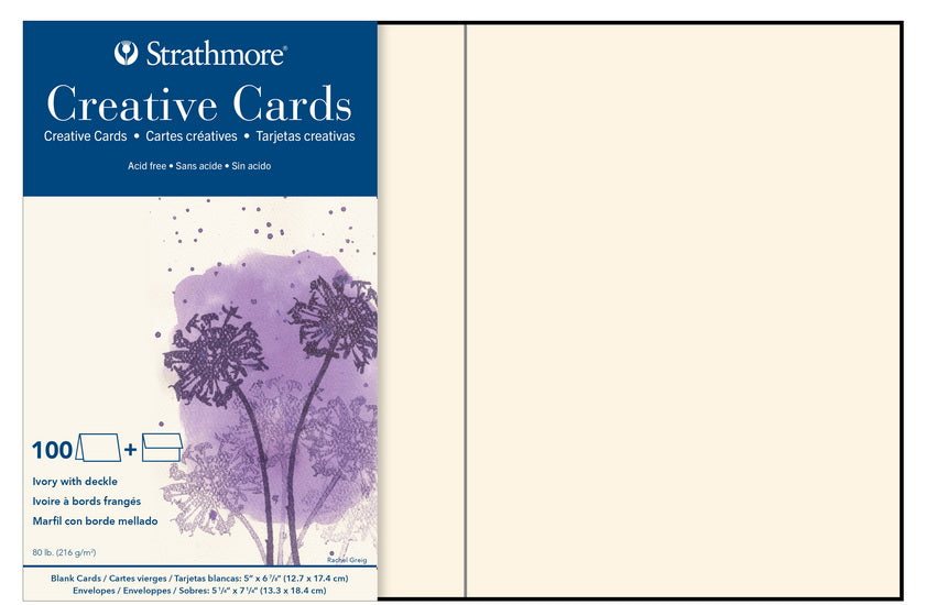 Creative cards - rough edges - ivory - 5x7in (10)