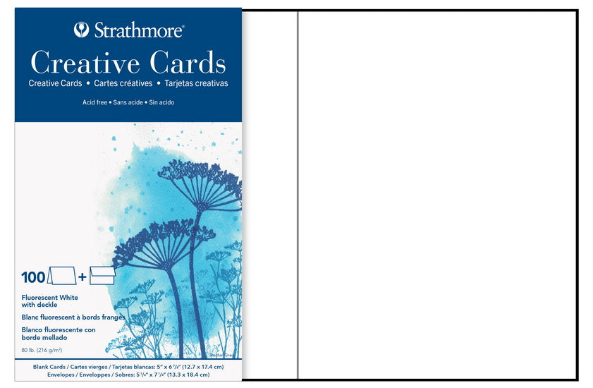 Cartes créatives - bords rugueux - blanc fluo - 5x7po (10)