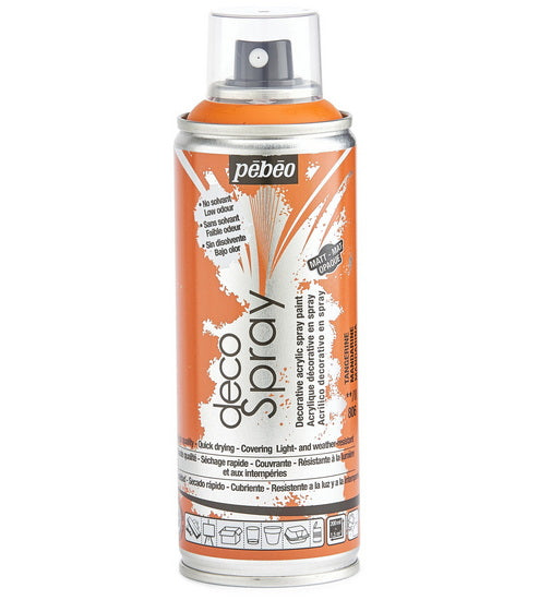 Acrylique aérosol - décospray - 200ml - mandarine mat