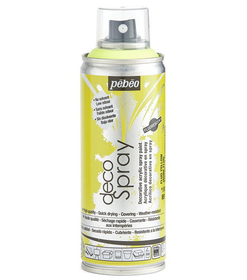 Acrylique aérosol - décospray - 200ml - jaune fluo