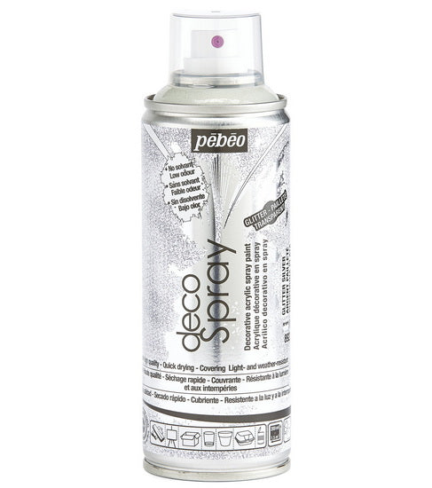 Acrylique aérosol - décospray - 200ml - argent pailleté