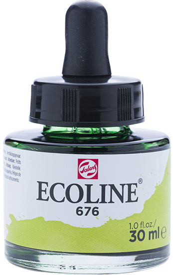 Encre aquarelle ecoline vert herbe - 30ml