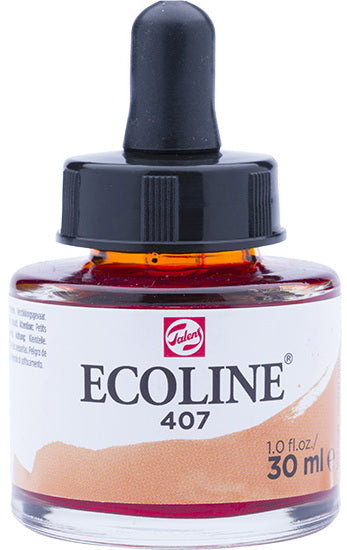 Encre aquarelle ecoline ocre brune - 30ml