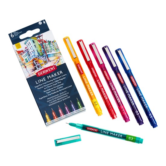 Set of 6 linemaker pens