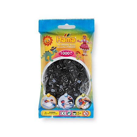 1,000-Pack Hama Midi Beads - Black