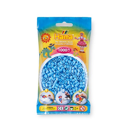 Pqt. 1000 perles hama midi - bleu pastel