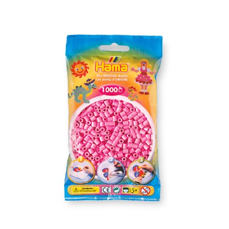 1,000-Pack Hama Midi Beads - Pastel Pink