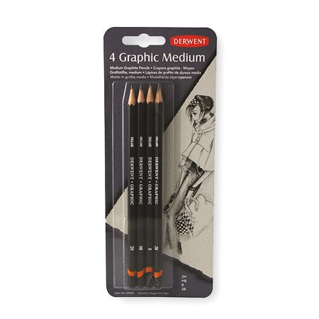 Ens. 4 crayons graphites moyen 2B-2H