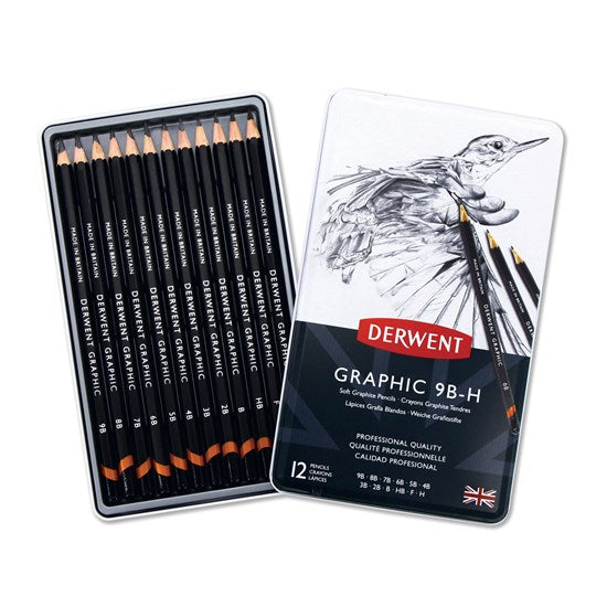 Set of 12 graphite pencils 9b-h