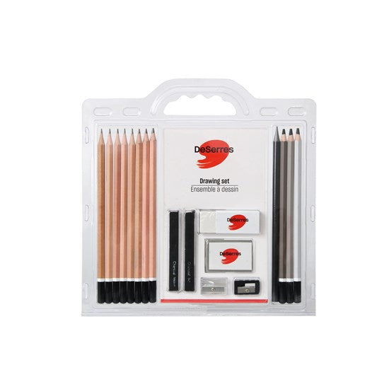 Ens. de 18 crayons et accessoires pour esquisse