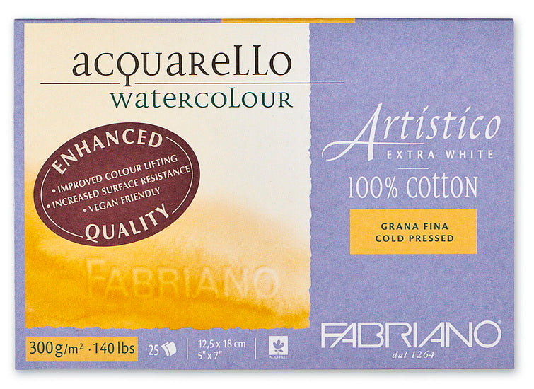 Aquarello Watercolour Paper - Extra White - GRAIN_FIN INCH - 5 X