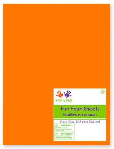 Foam - orange - 9x12in