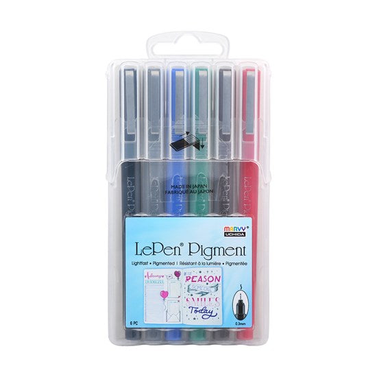 6 Feutres fins - lepen - 0.3mm - couleurs primaires