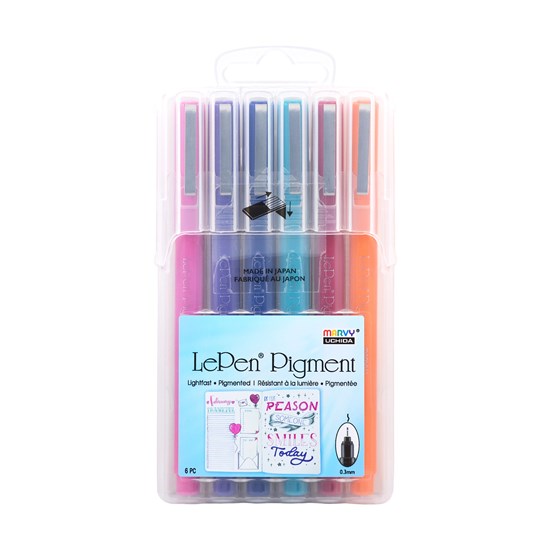 6 Feutres fins - lepen - 0.3mm - couleurs bijoux