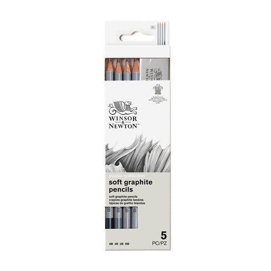 Ens. 5 crayons graphite tendre studio