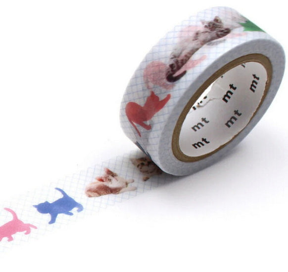 Ruban washi chatons - 15mmx7m