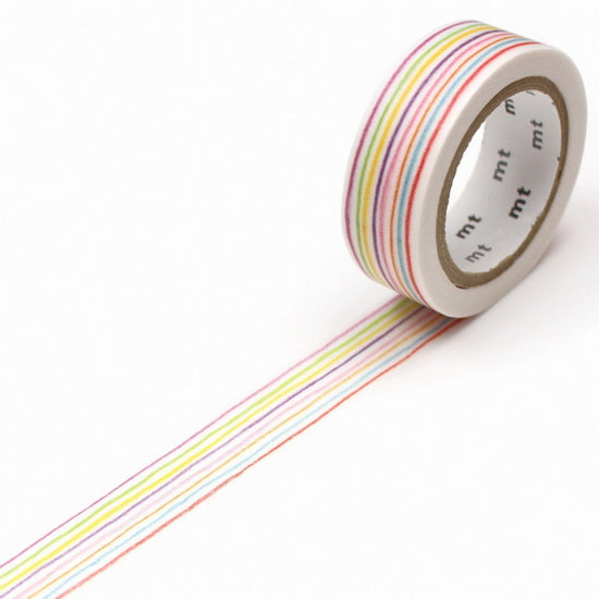 Ruban washi lignes arc-en-ciel - 15mmx7m