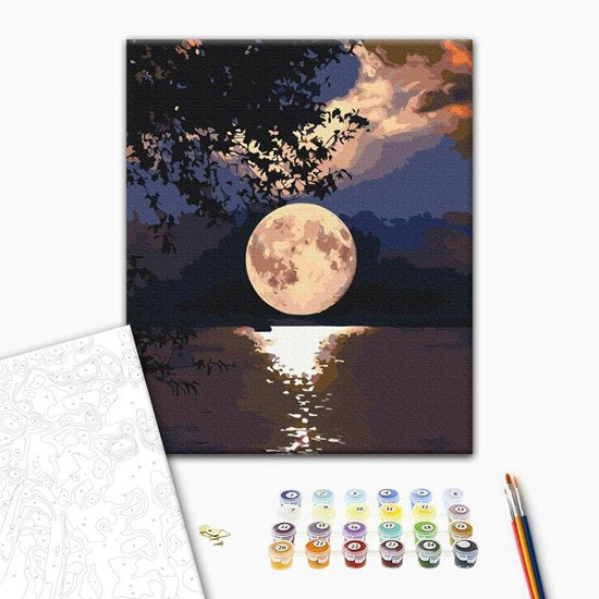 Ens. peinture à numéro lune