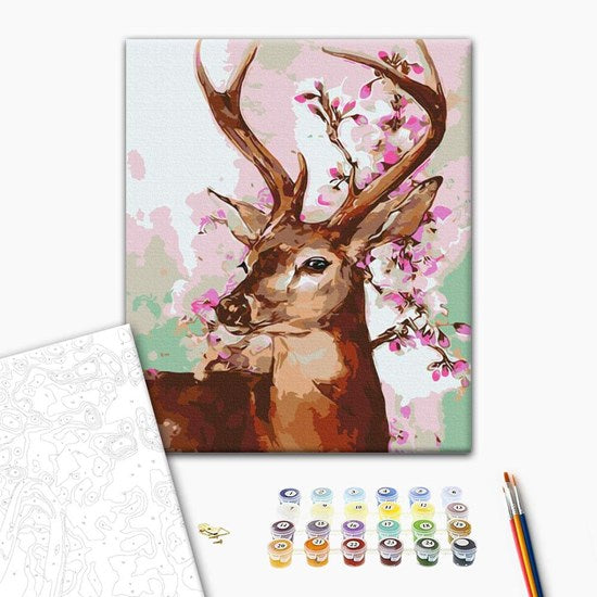 Ens. peinture à numéro cerf et sakura