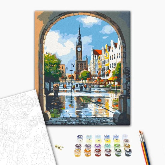 Ens. peinture à numéro arc de ville
