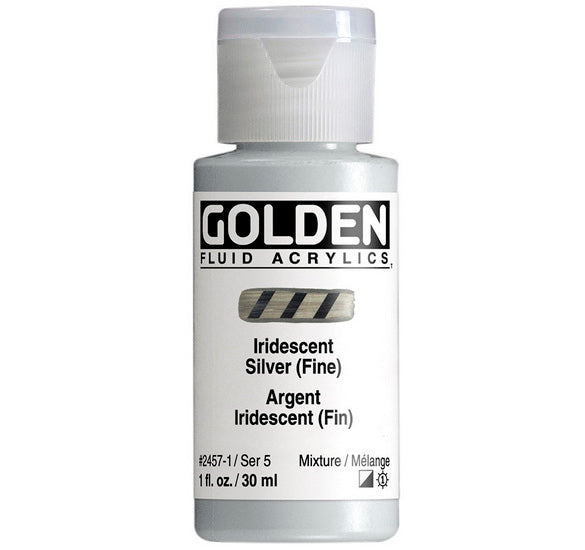 Acrylic fluid - 1 oz  iridescent silver  s5