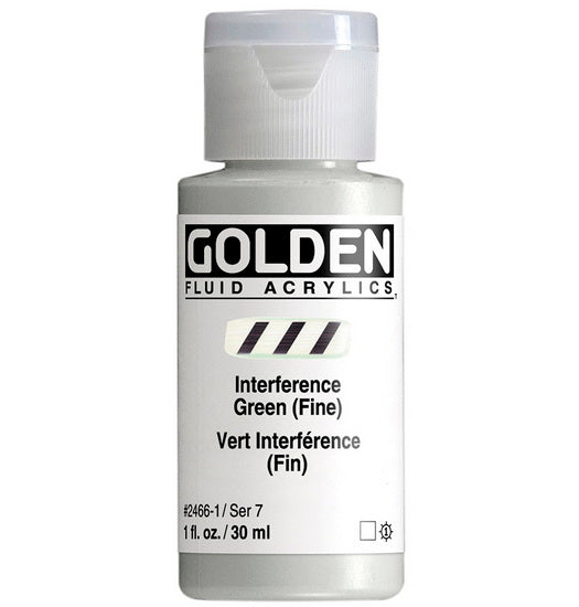 Acrylic fluid - 1 oz  fine interference green  s7