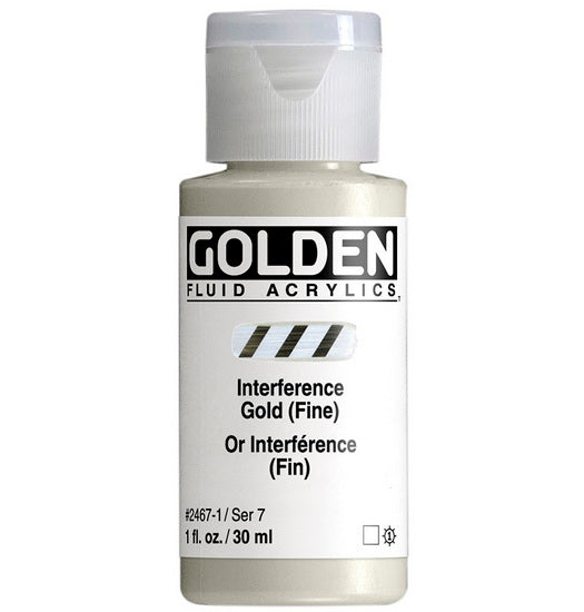 Acrylic fluid - 1 oz  fine interference gold  s7