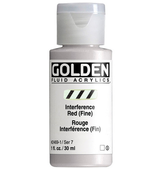 Acrylic fluid - 1 oz  fine interference red  s7