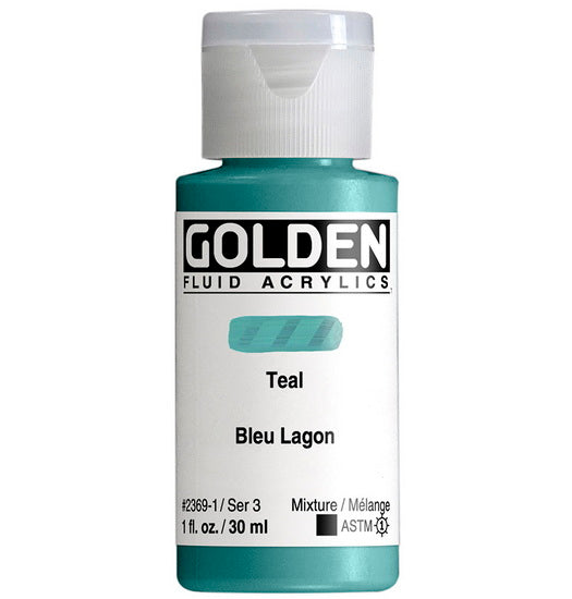 Acrylique fluide - 1 oz  bleu lagon  s3