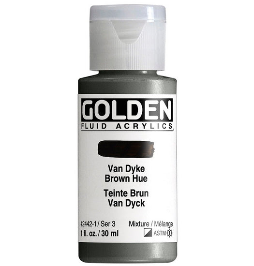 Acrylic fluid - 1 oz  vandyke brown hue  s3