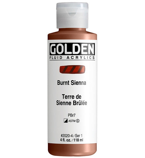 Acrylic fluid - 4 oz  burnt sienna  s1