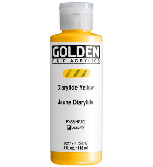 Acrylic fluid - 4 oz  diarylide yellow  s6
