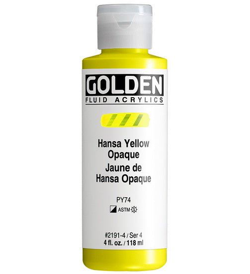 Acrylic fluid - 4 oz  hansa opaque yellow  s4