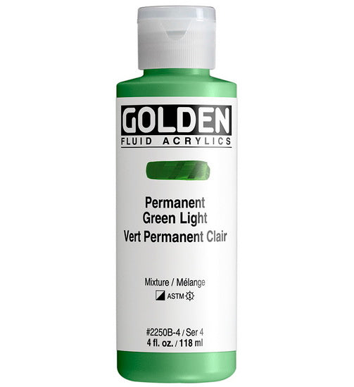 Acrylic fluid - 4 oz  light permanent green  s4