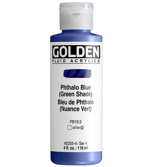 Acrylique fluide - 4 oz  bleu phthalo nuance verte  s4