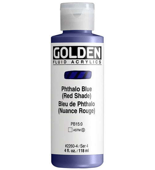 Acrylique fluide - 4 oz  bleu phthalo nuance rouge  s4