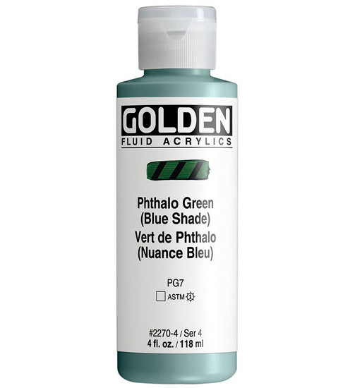 Acrylique fluide - 4 oz  vert phthalo nuance bleue  s4