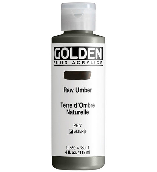 Acrylic fluid - 4 oz  raw umber  s1
