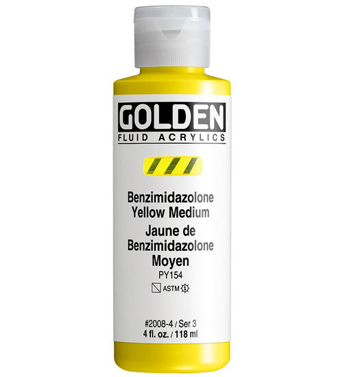 Acrylique fluide - 4 oz  jaune benzimidazolone moyen  s3
