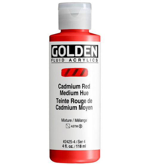 Acrylic fluid - 4 oz  cadmium red medium hue  s4