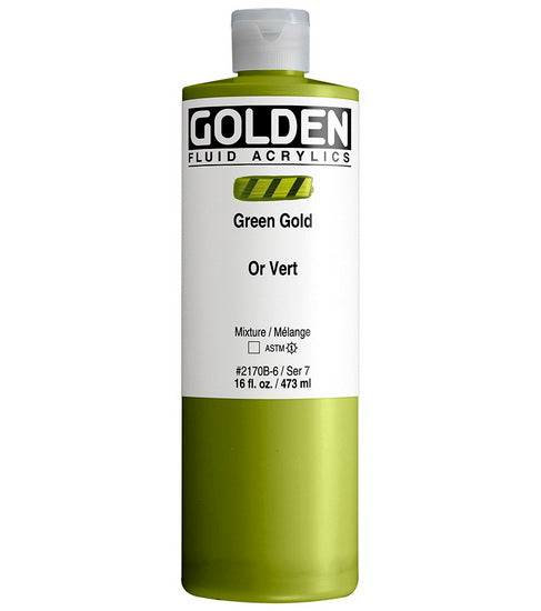 Acrylic fluid - 16 oz  green gold  s7