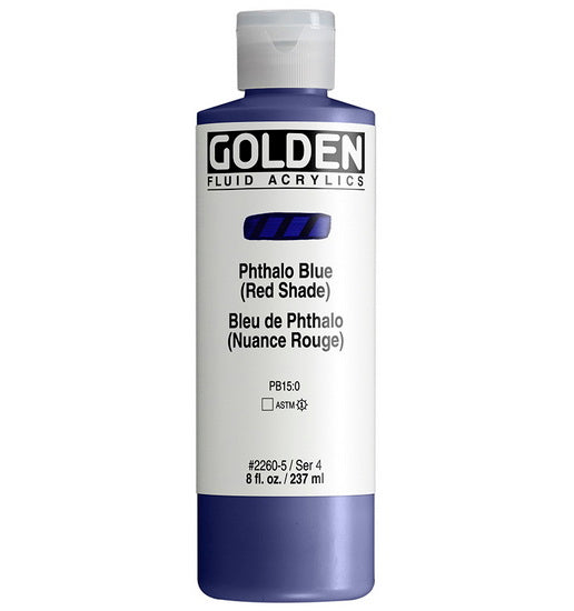 Acrylic fluid - 8 oz  phthalo blue red shade  s4
