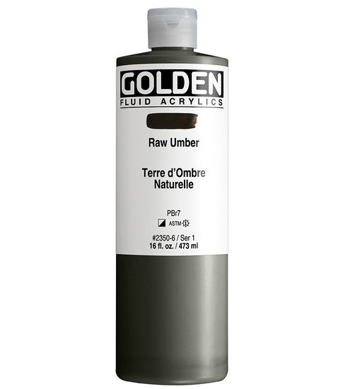 Acrylic fluid - 16 oz  raw umber  s1